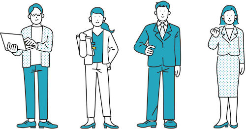 立ってる男女のイラスト