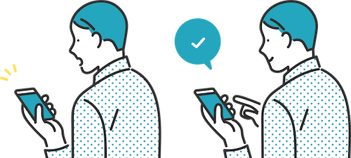 スマホを操作する男性のイラスト