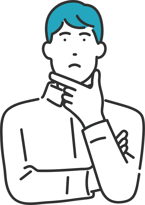 心配する男性のイラスト